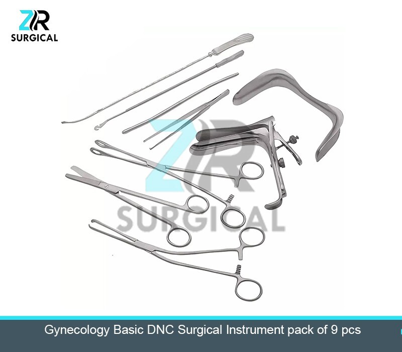 Gynecology Basic DNC Surgical Instrument pack of 9 pcs