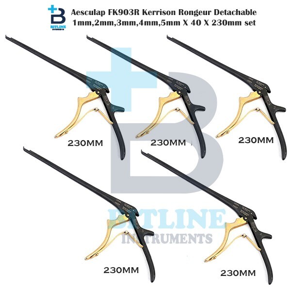 Aesculap FK903R Kerrison Rongeur Detachable 1mm,2mm,3mm,4mm,5mm X 40 X 230mm set