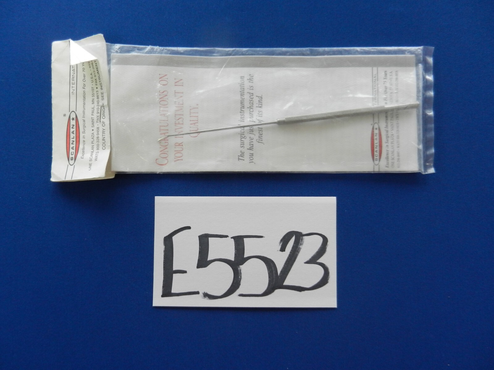 E5523 ***NEW*** Scanlan 3784-09 Yasargil Angled Micro Rasp 18.5cm Length