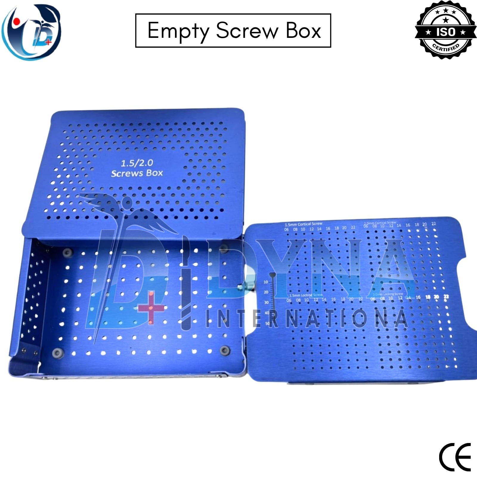 Orthopedic LCP Empty 1.5mm & 2.0mm Locking and Cortical Screw Box Aluminum Case