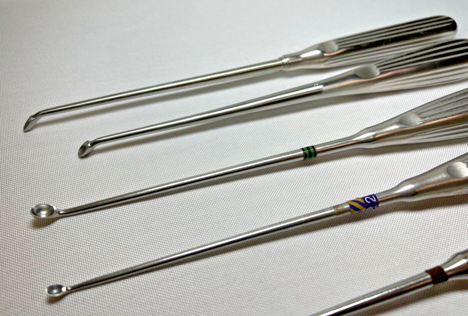 Set Of 9 V.Mueller Aesculap Codman Bone Curettes Spinal Orthopedics