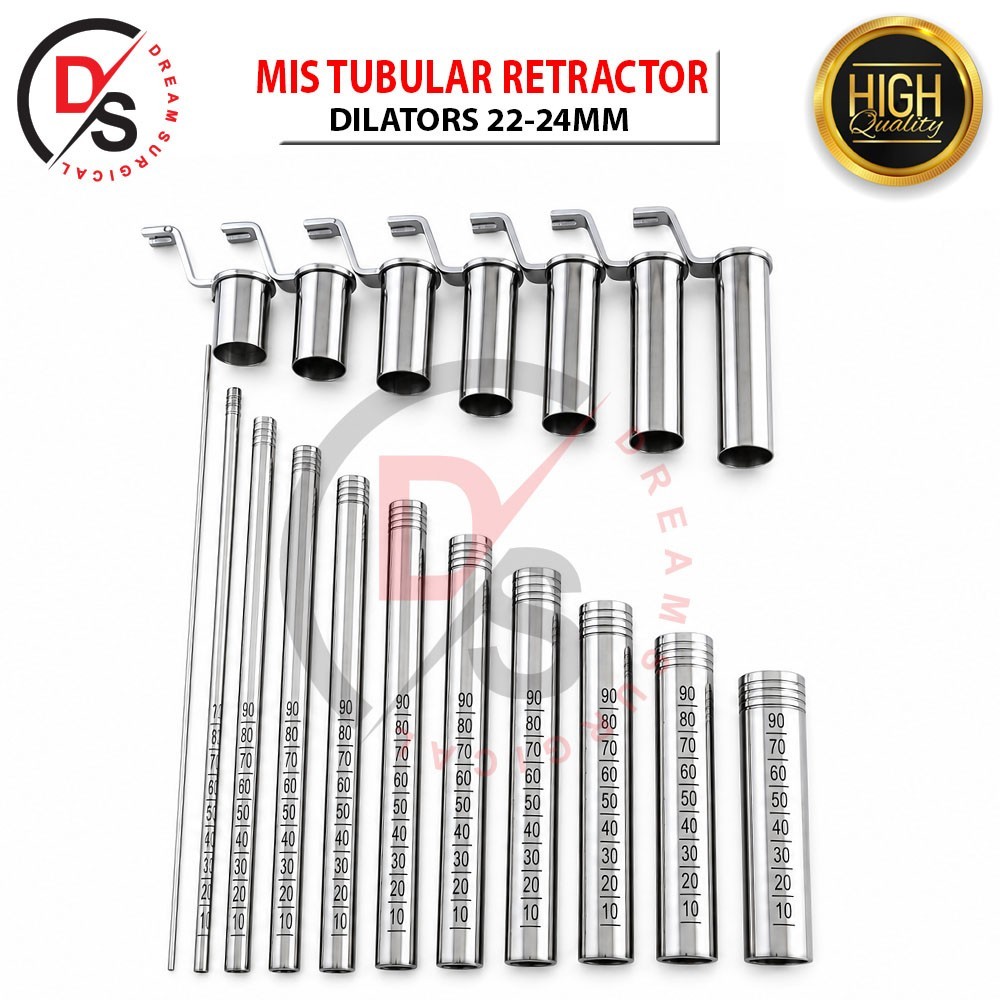 MIS Tubular Retractor Dilators + Neupsy Keys Silver 22-24 mm Surgery Instruments