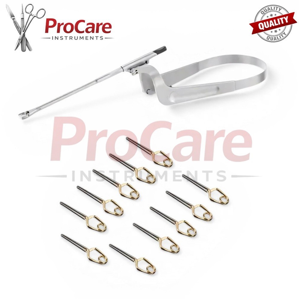 20 Aneurysm Clips & 1 Applicator for Neurosurgery Surgical Instruments