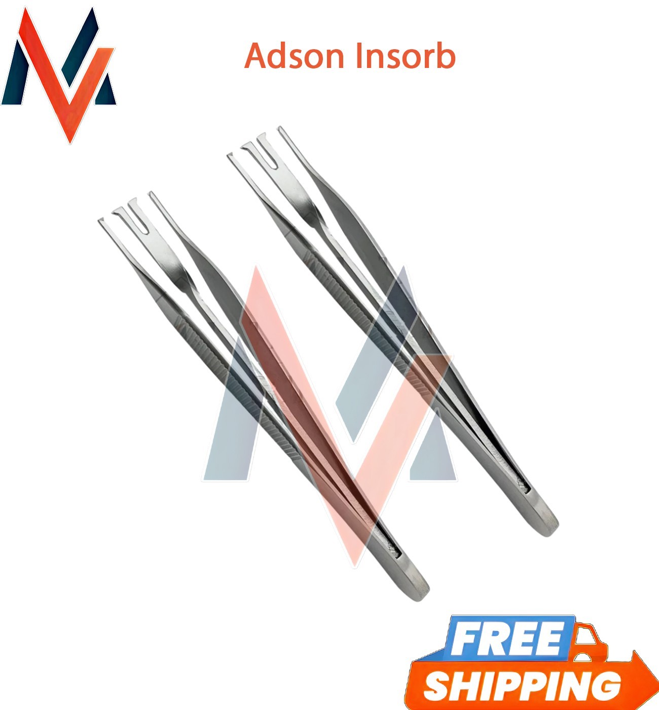 2 pcs Adson Insorb Forceps 12.5cm Double Point Plastic Surgical instruments