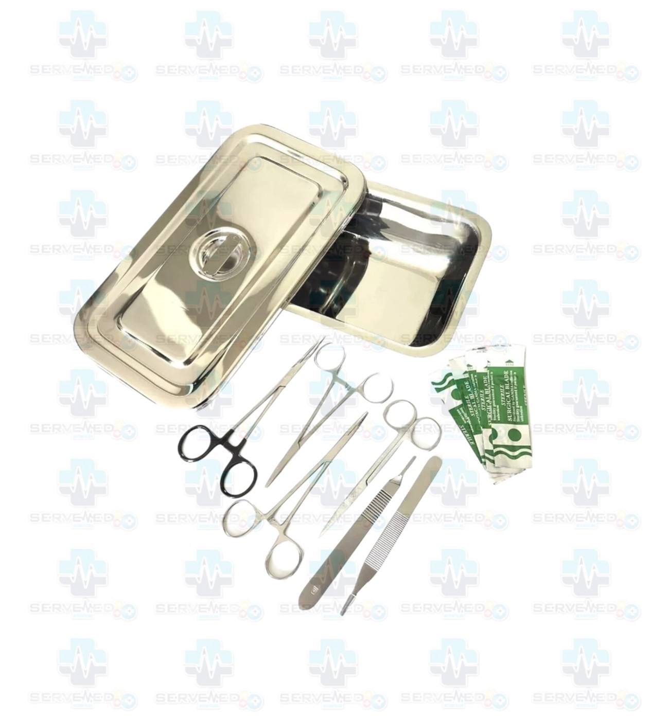 Set of 12 Pieces Basic Minor Surgery Kit Steel Box Surgical Instruments