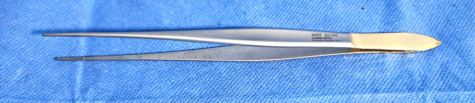 Jarit 122-535 Carb-Bite Cushing Needle And Tissue Pulling Forceps, Fine Tips.