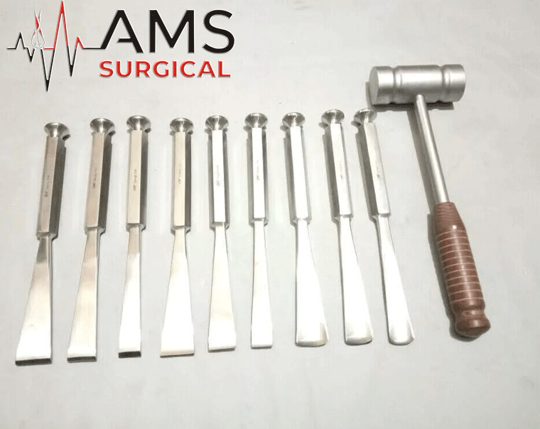 Osteotome Bone Chisel & hammer Fiber Handle Orthopedic Surgical instruments