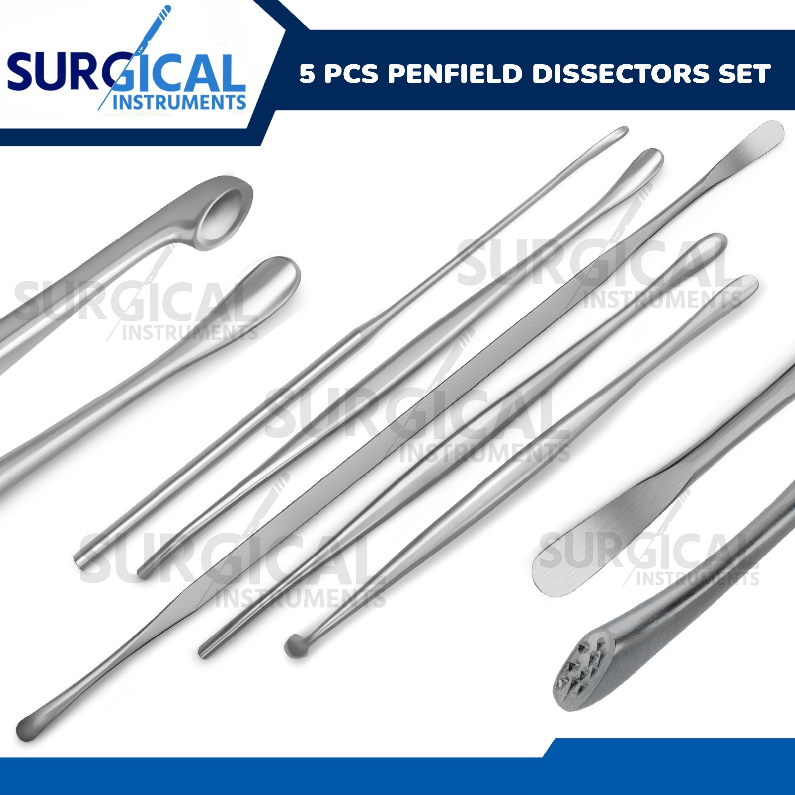 5 Pcs Penfield Dissectors Set Surgical Neurological Instruments German Grade