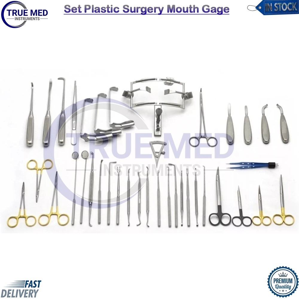 Cleft Lip & Cleft Palate Repair Instruments Set Plastic Surgery Mouth Gage