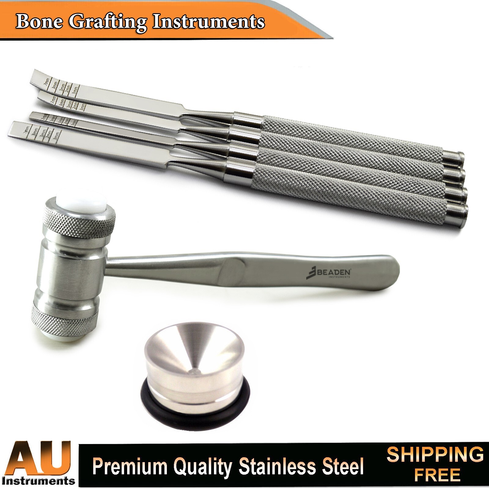Dental Bone Chisel Expansion Oral Splitter Spreader & Mallet Hammer Well Pot