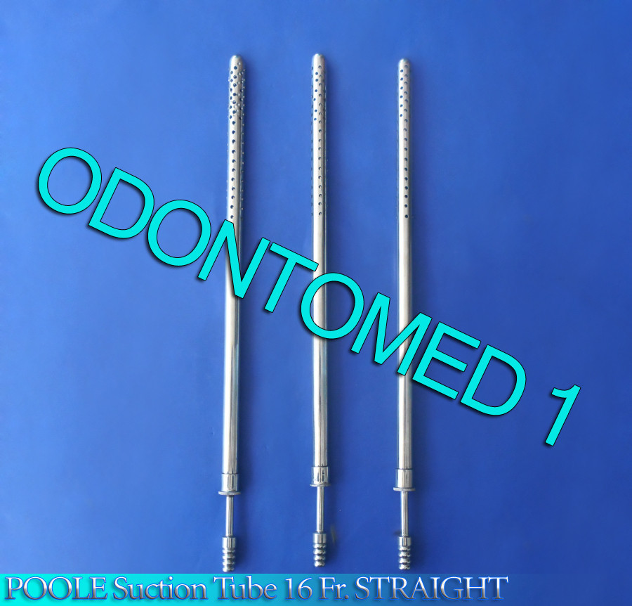 3 POOLE Suction Tube 16 Fr. STRAIGHT SURGICAL MEDICAL INSTRUMENTS
