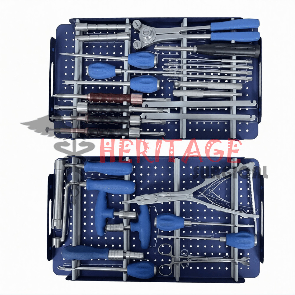 SPINE SURGERY INSTRUMENTS SET WITH ALUMINIUM BOX