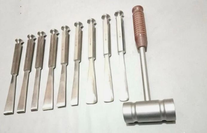 Osteotome Bone Chisel Fiber Handle Orthopedic Surgical instrument 10pcs