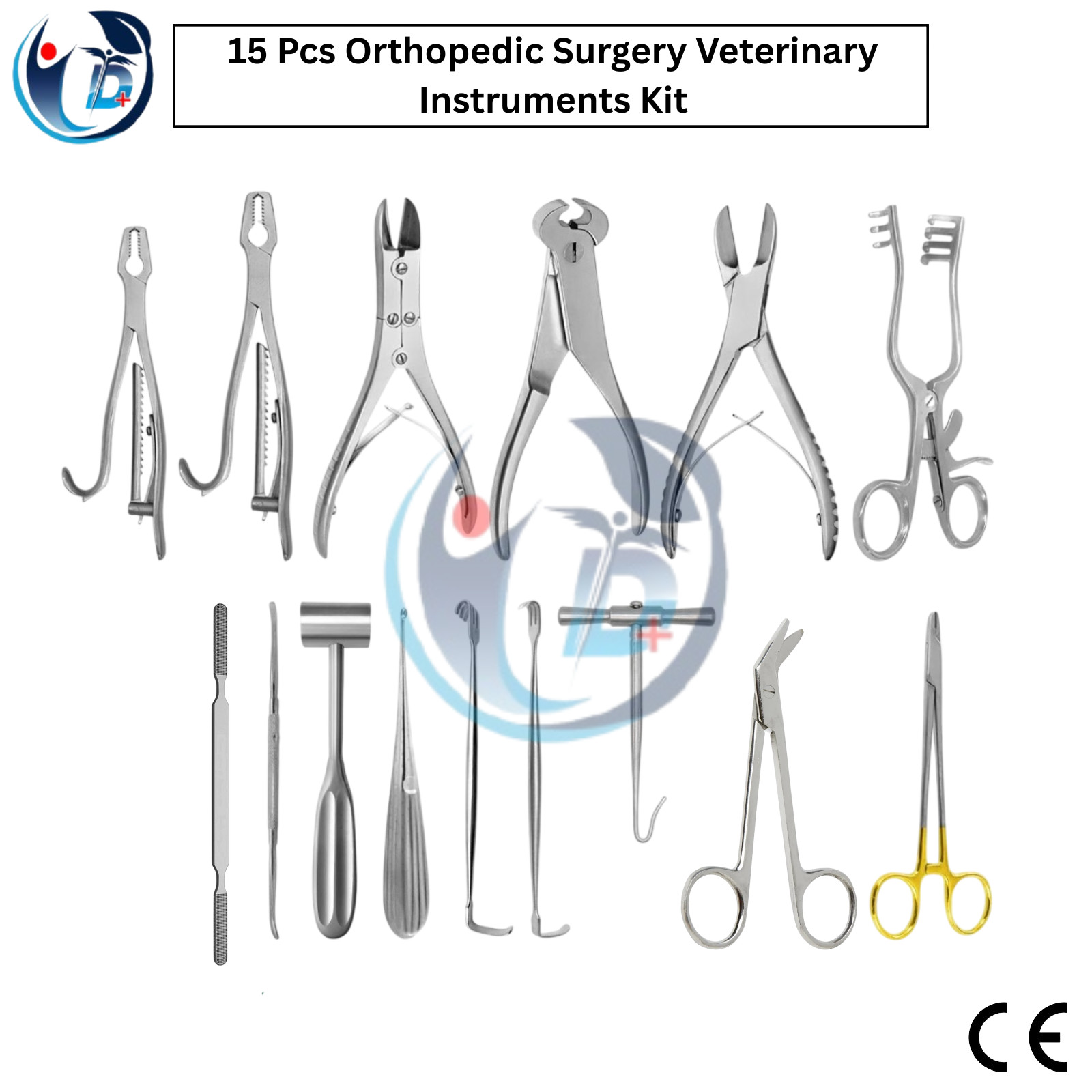 15 Pcs Orthopedic Surgery Veterinary Instruments Kit German Grade Surgical Set
