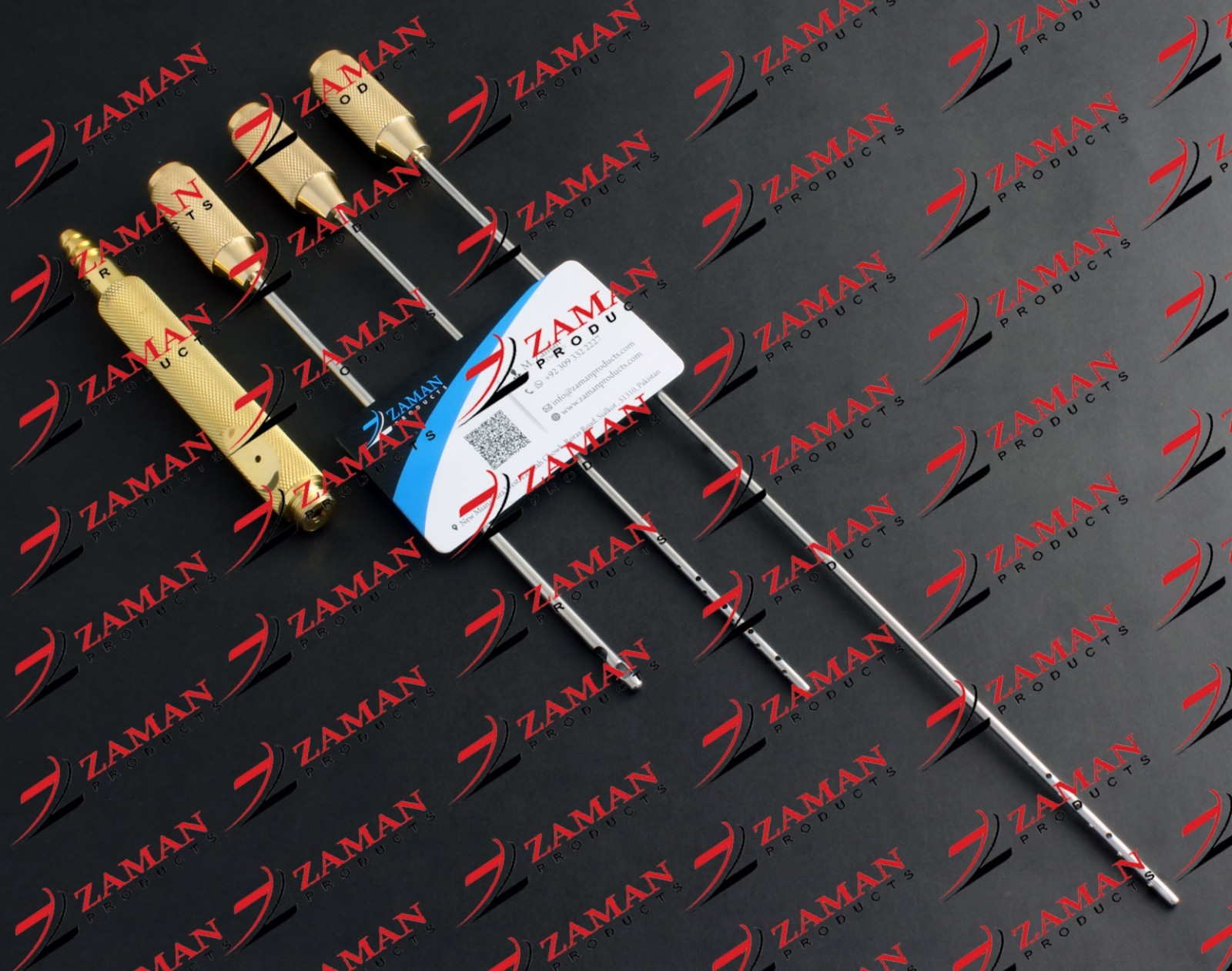 Liposuction Cannulas & Handle Set 3 mm x 20 cm, 5 mm x 25 cm,5 mm x 30 cm By ZP