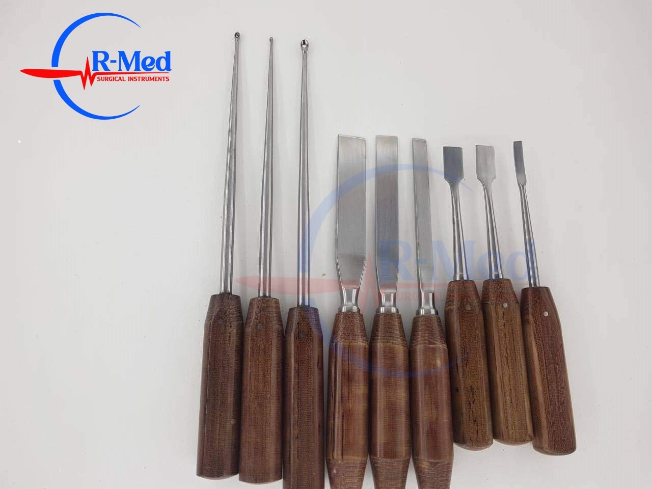 Capener Osteotome Chisel Periosteal Elevator Bone Curette Orthopedic Set 9 Pcs