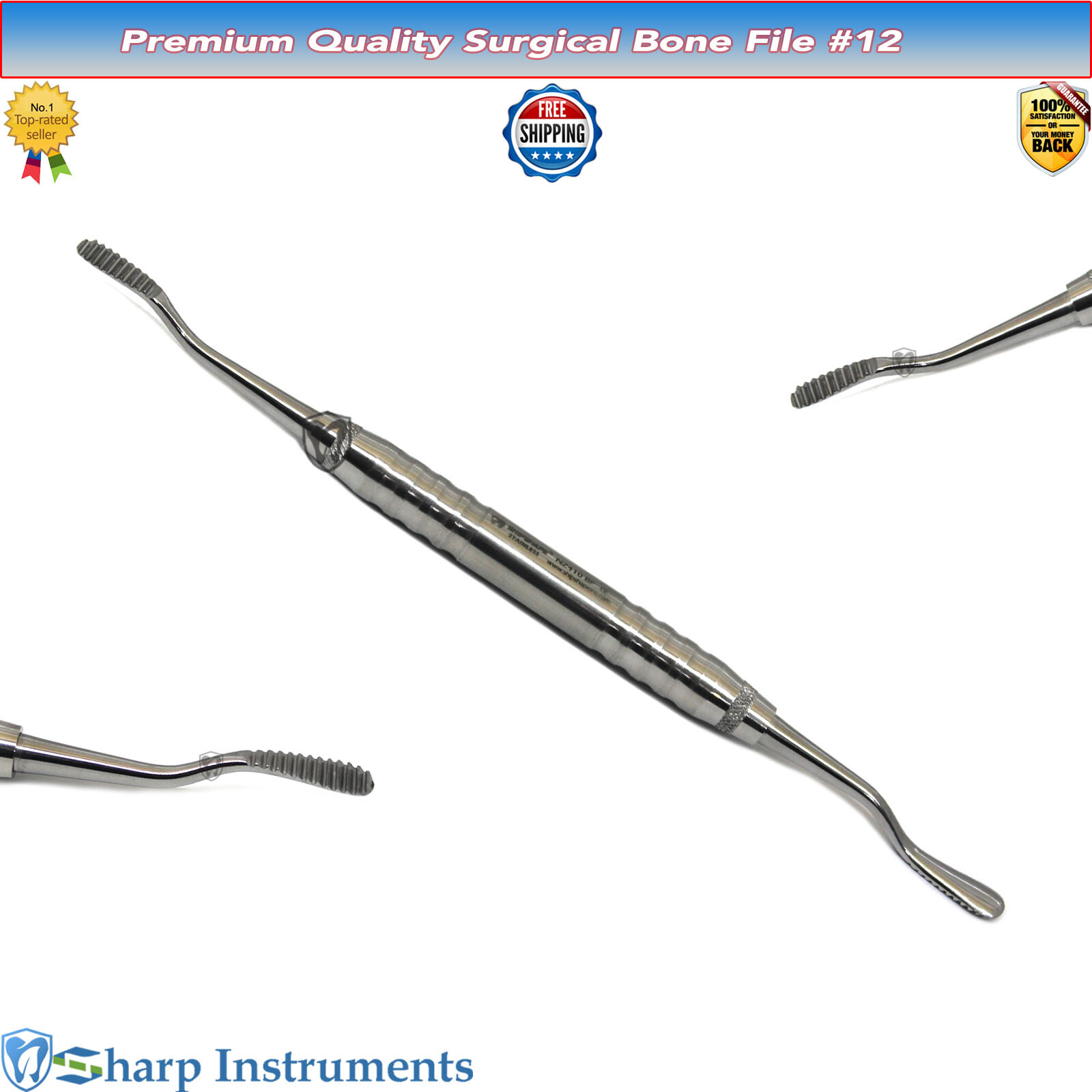 Miller Bone File Straight Edge Smoothing and Shaping Bone Surgical Instrument