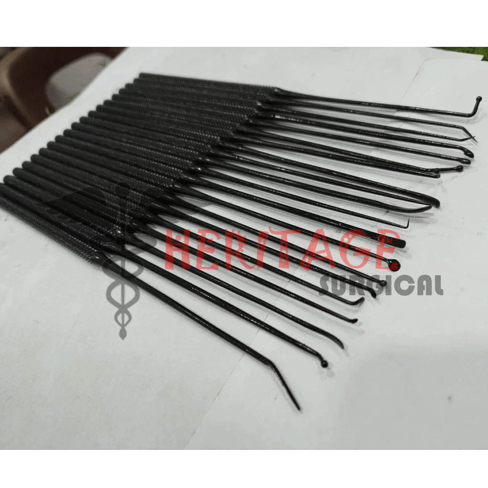 Aesculap Rhoton Micro Dissector Set 20Pcs Black Neurosurgery Instruments