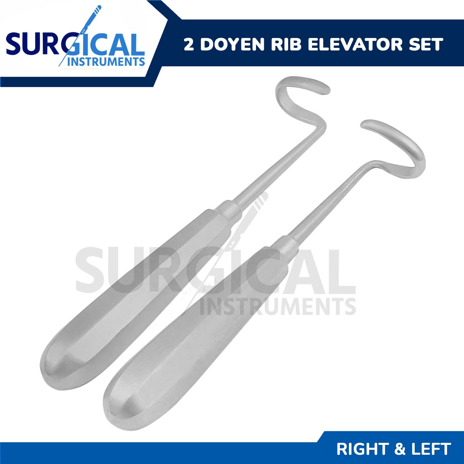 Doyen Rib Elevator Set 1 Left & 1 Right 7″ 17.8cm Thoracic Surgical German Grade