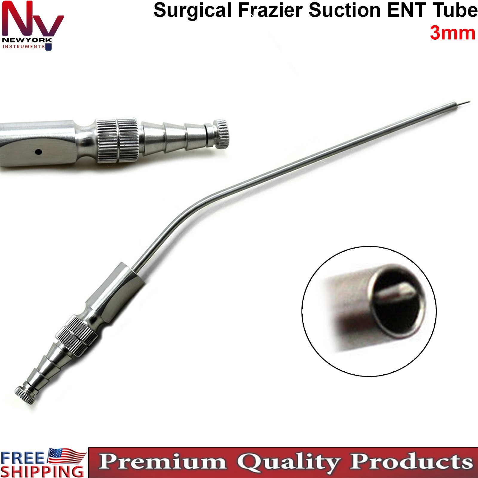 Frazier Suction Tube 3mm ENT Neurosurgery Surgical Medical Instrument Hi Quality