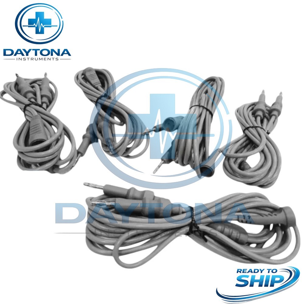 Set of 5 Pcs US Bipolar Autoclavable Cable 4mm High Quality