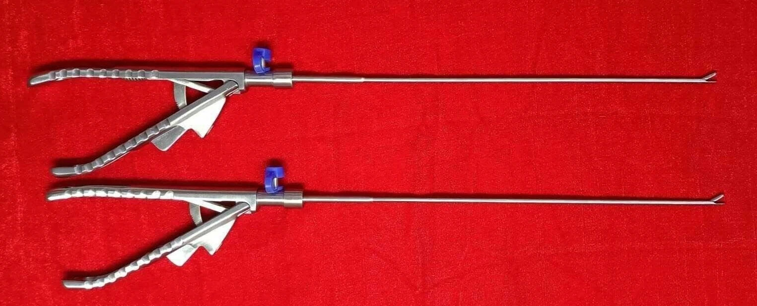 2pc Laparoscopic Needle Holder Curved Jaw Right Hand 3mm Surgical Instrument