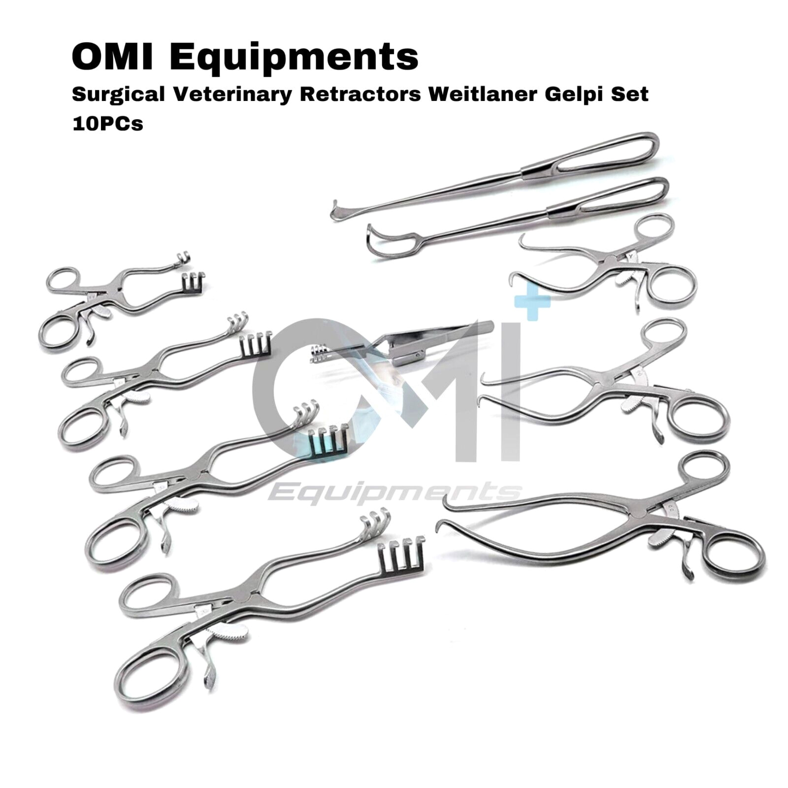 Surgical Veterinary Retractors Weitlaner Gelpi Instruments Set 10 Pcs