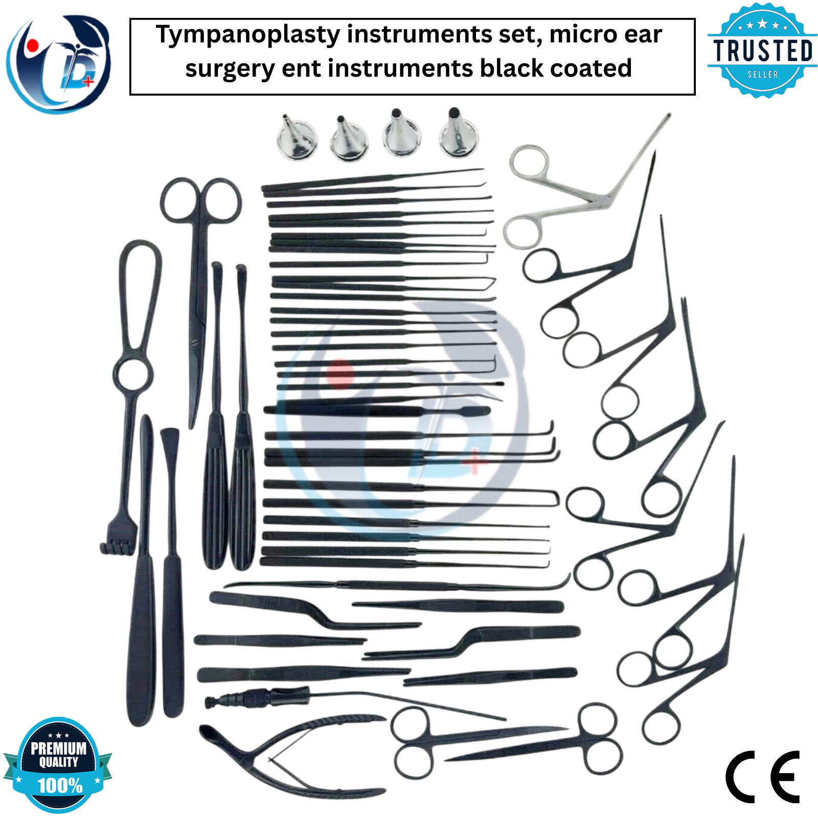Tympanoplasty Instrument Set Micro Ear Surgery Black Coated ENT Instrument 30 Pc