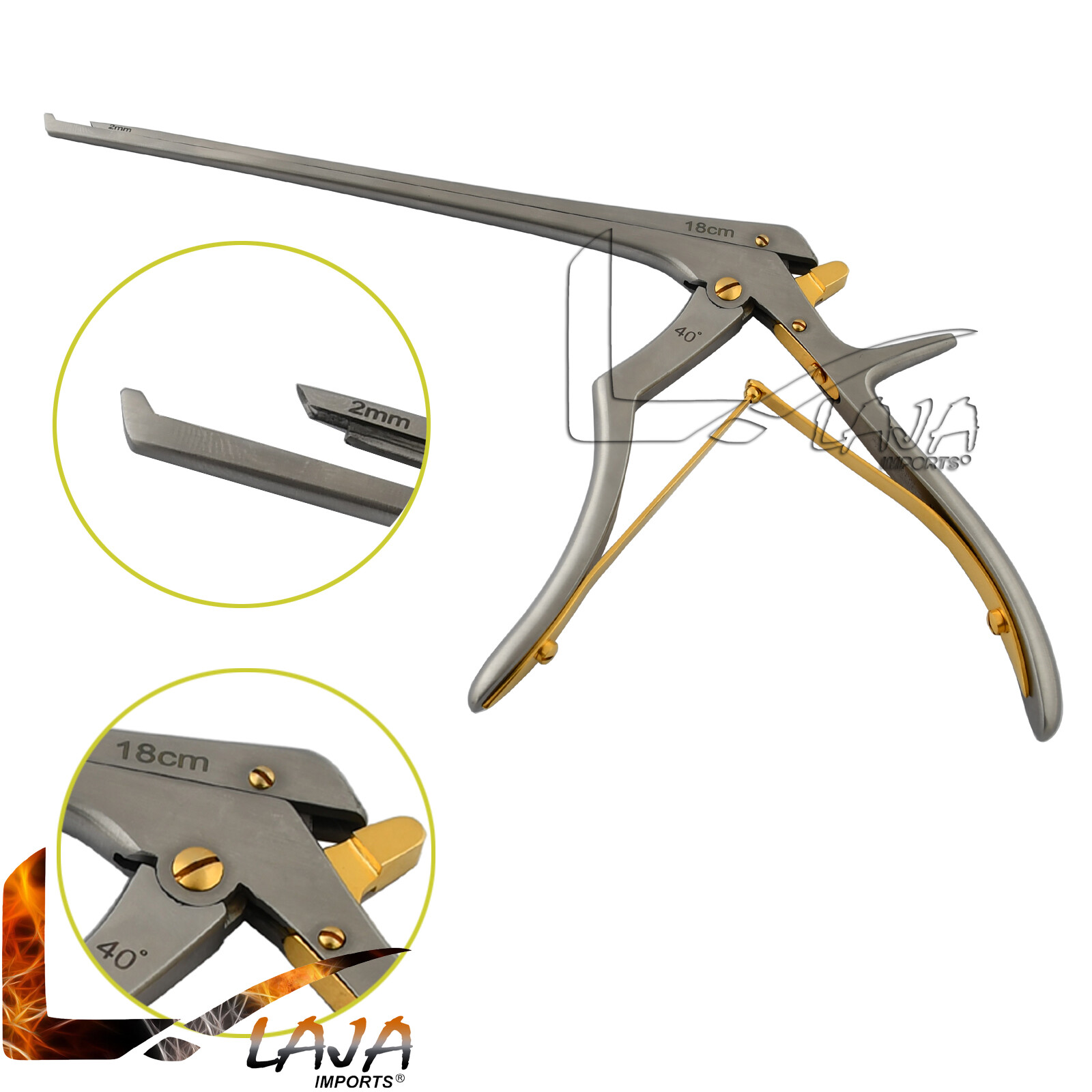 Kerrison Cervical Rongeurs 18cm Upward Cutting at 40° 2mm Bite Orthopedic OP-040