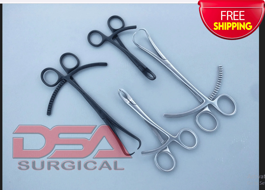Towel Forceps & Bone Holding Forceps Surgical Orthopedic Instruments Set Of 4 Pc
