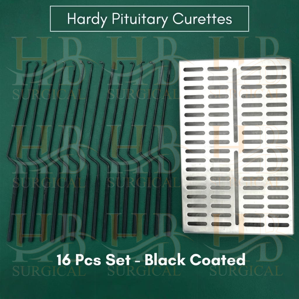 Hardy Pituitary Neuro Curettes 16 Pcs Transsphenoidal Surgical Instruments + Box