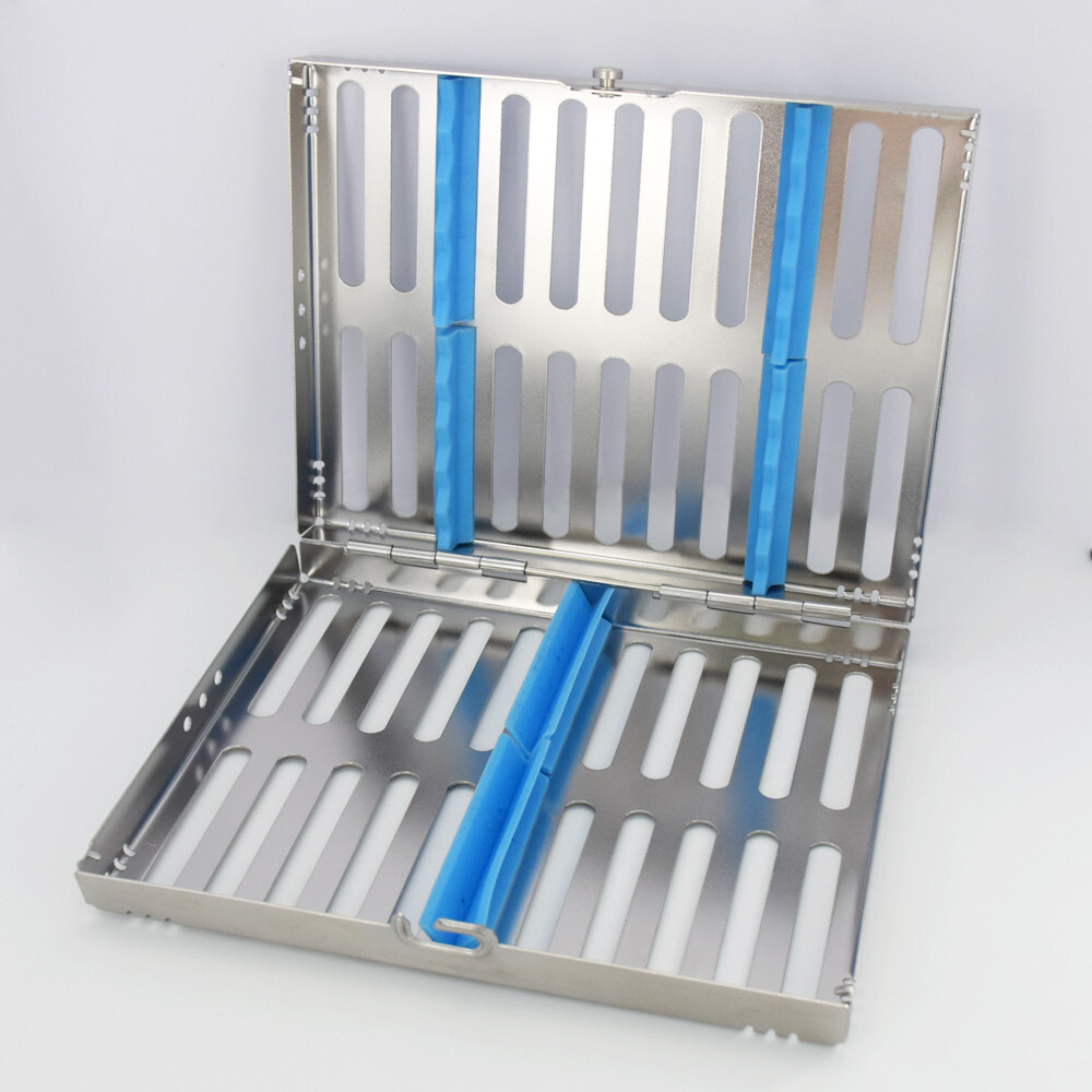 DENTAL SURGICAL AUTOCLAVE STERILIZATION CASSETTE RACKS BOX FOR 10 INSTRUMENTS