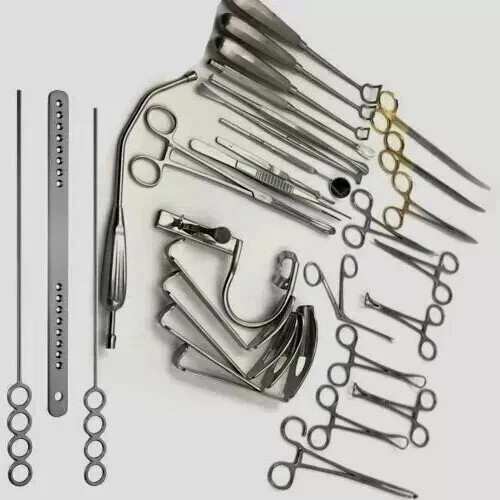 New Tonsillectomy and Adenoidectomy 30 pcs Set Surgical Instruments Kit with Box