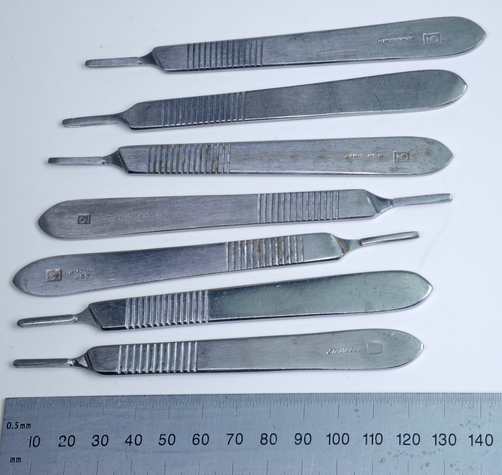 7x Surgical Knife Scalpel Handle #3 Stainless Steel 4¾”