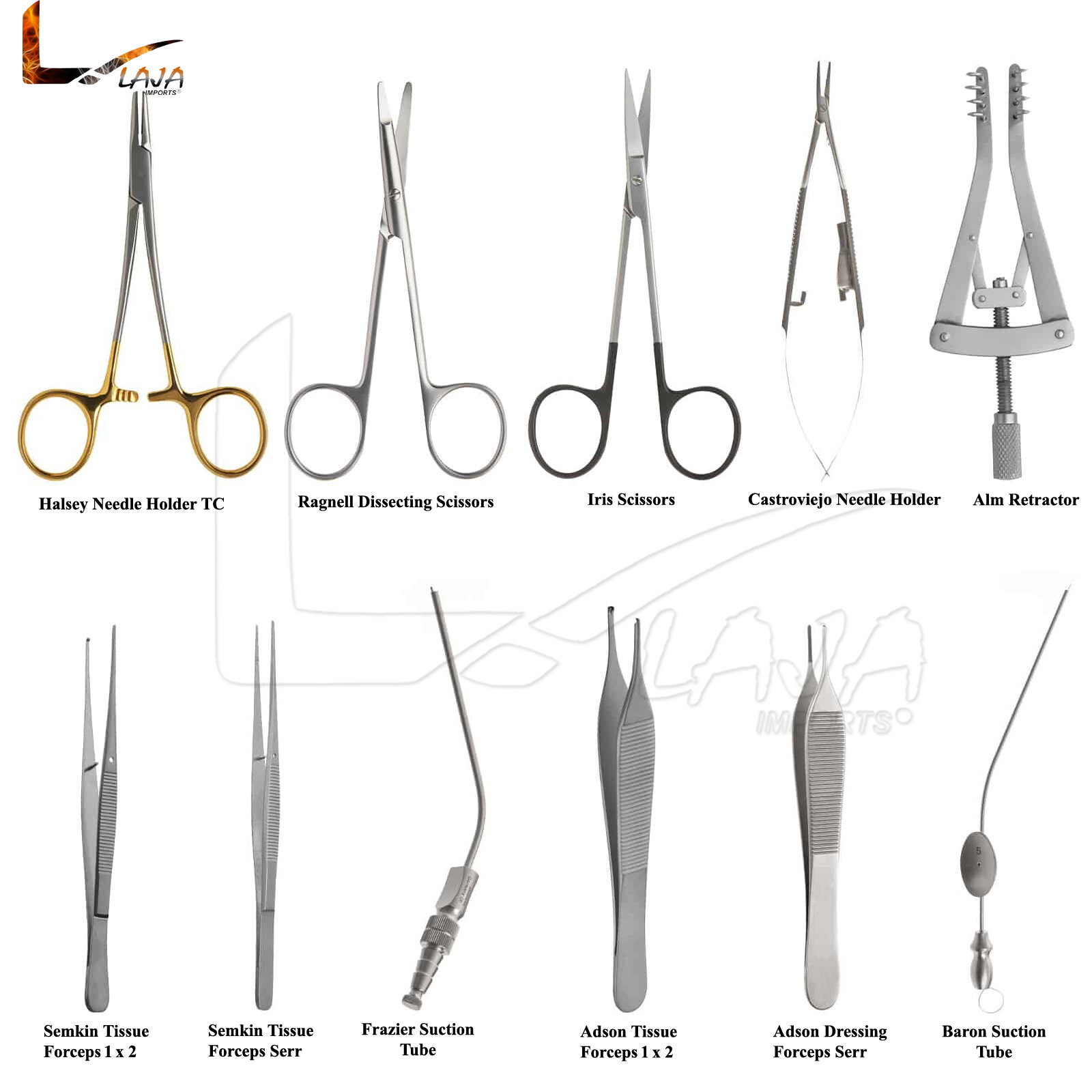 Basic Plastic Instruments Set of 11 Pcs Plastic Surgery German steel