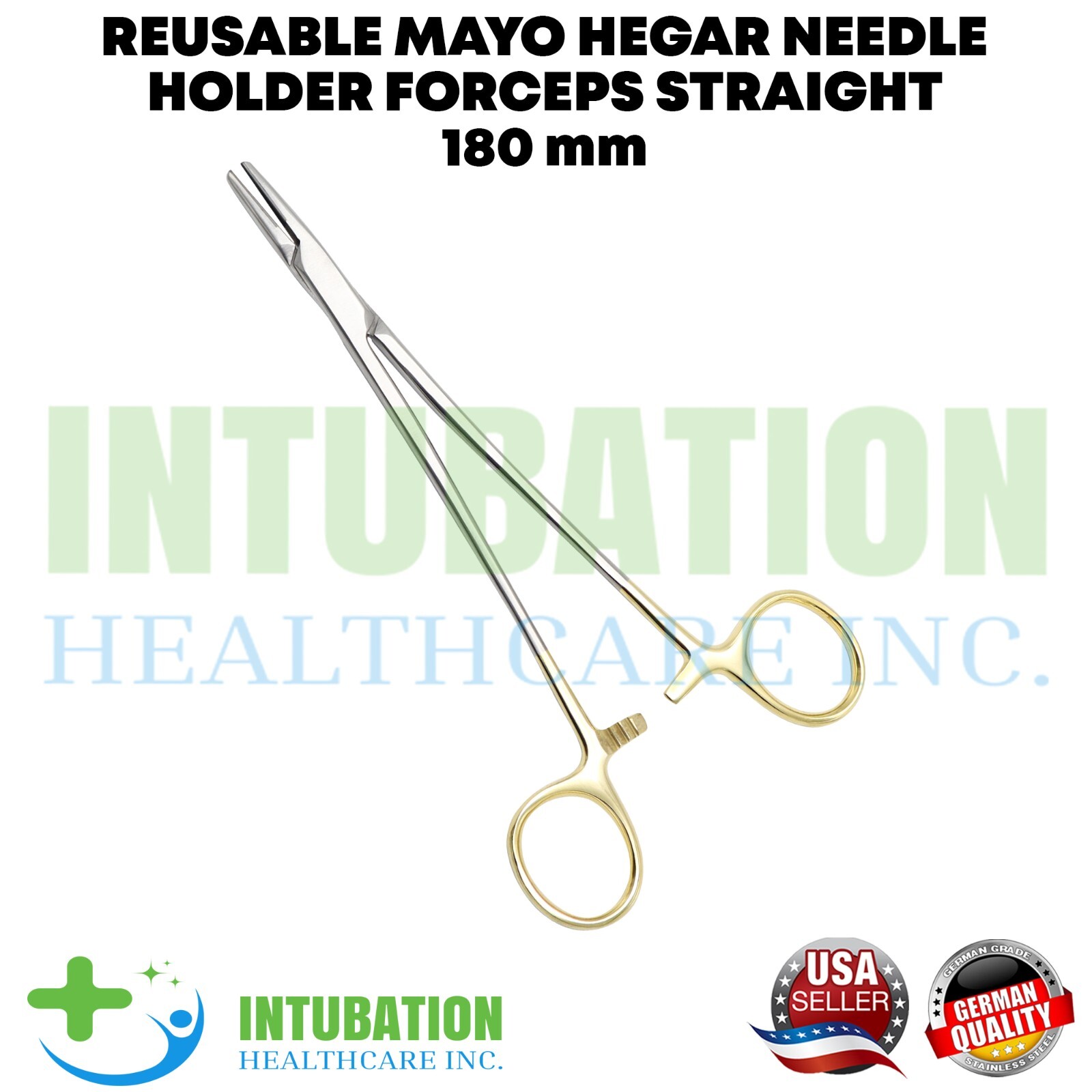 Mayo Hegar Needle Holder Forceps 180mm Straight Stainless Steel for Suturing
