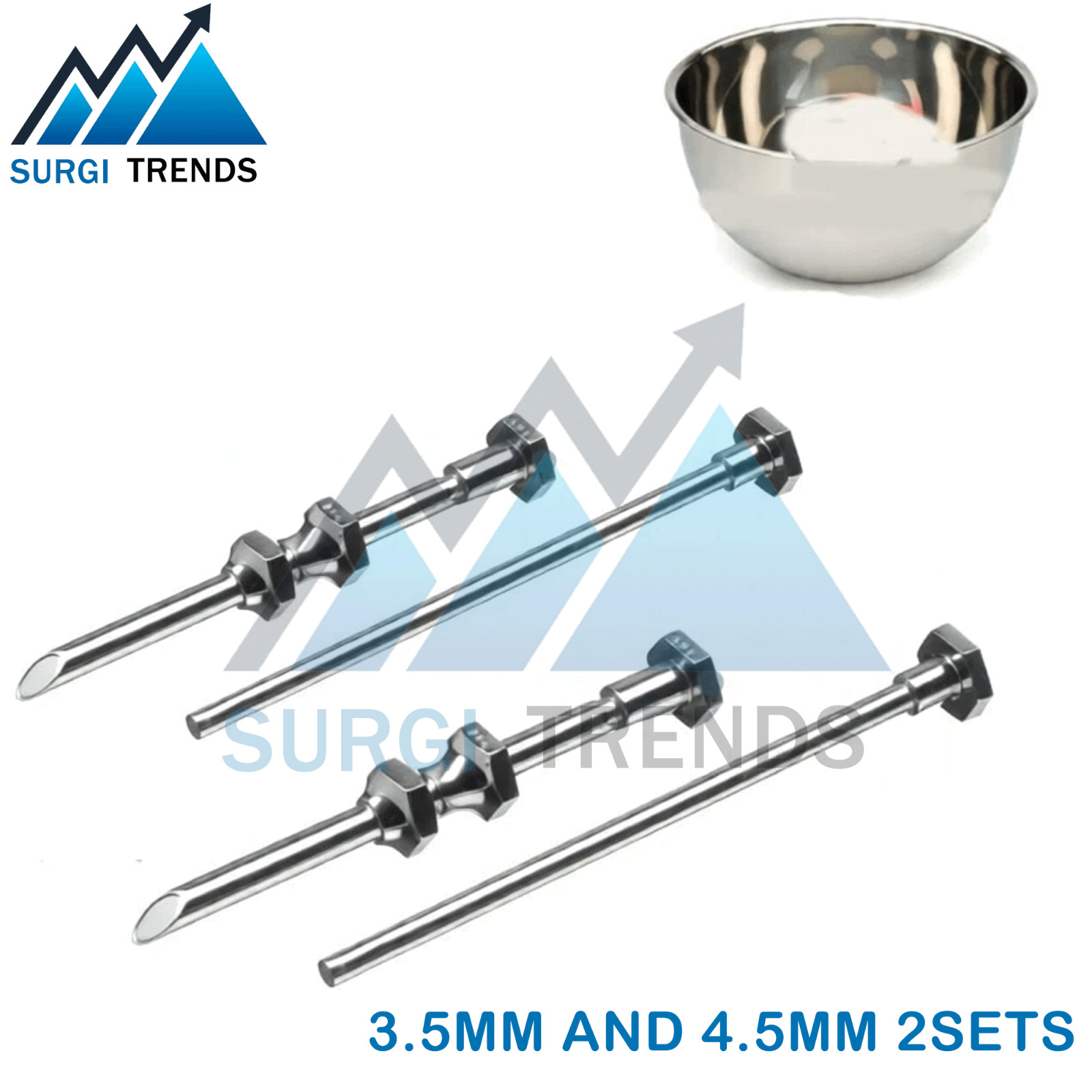 German HRT Trocar 3.5mm and 4.5mm 2Sets Hormone Replacement Pellet Insertion Kit