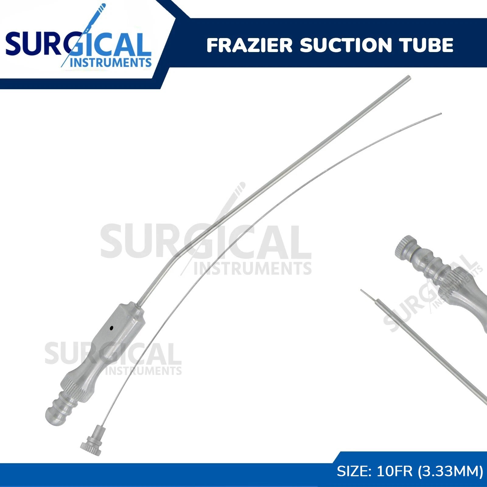 Frazier Suction Surgical Tube No. 10 (3.33mm) 7.6″ Aspirator Surgical German Gr