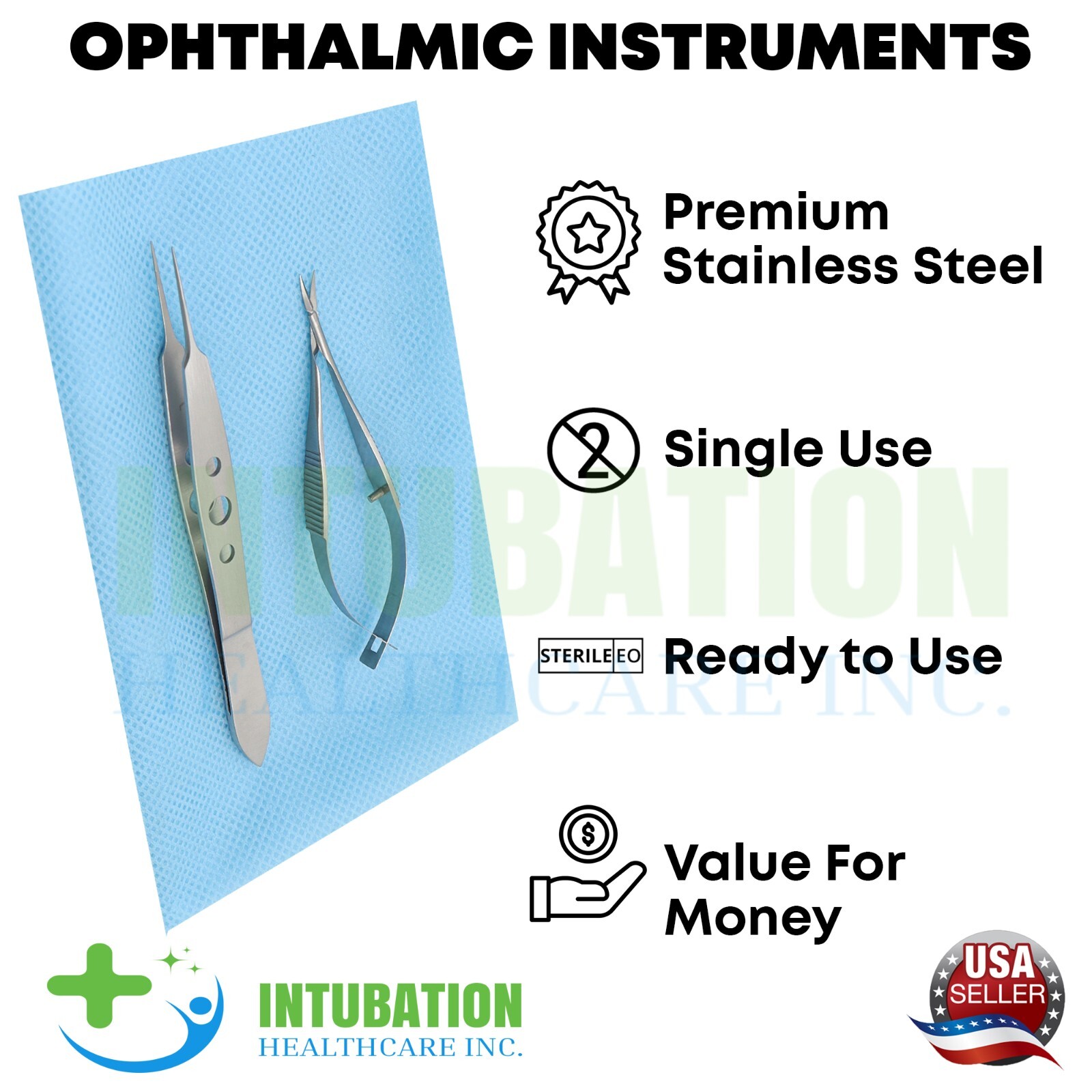 Single Use Tying Forceps & Vannas Scissors Curved Suture Removal Kit 2 Pc 10 Set
