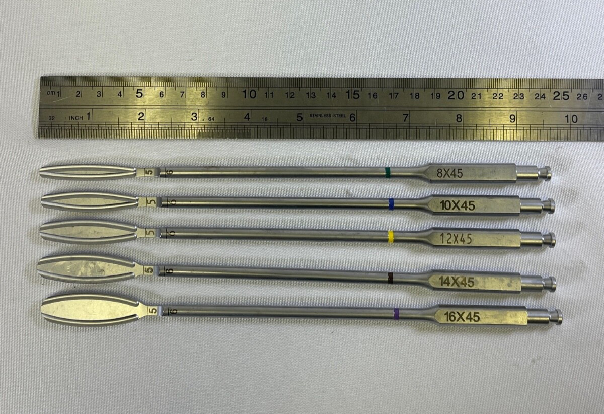 Set of 5 Medtronic OLIF Modular Shavers 8-16mm x 45mm Neurology Spine Orthopedic