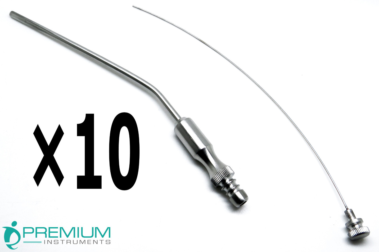 10× Frazier Suction Surgical Tube No. 12 (4mm) 7.6″ Diagnostic New Instruments
