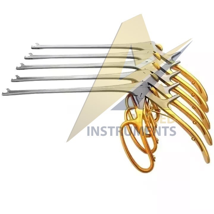 5 Pcs Tischler Cervical Biopsy Forceps 18 cm, 20 cm, 22 cm, 25 cm Gold Handle