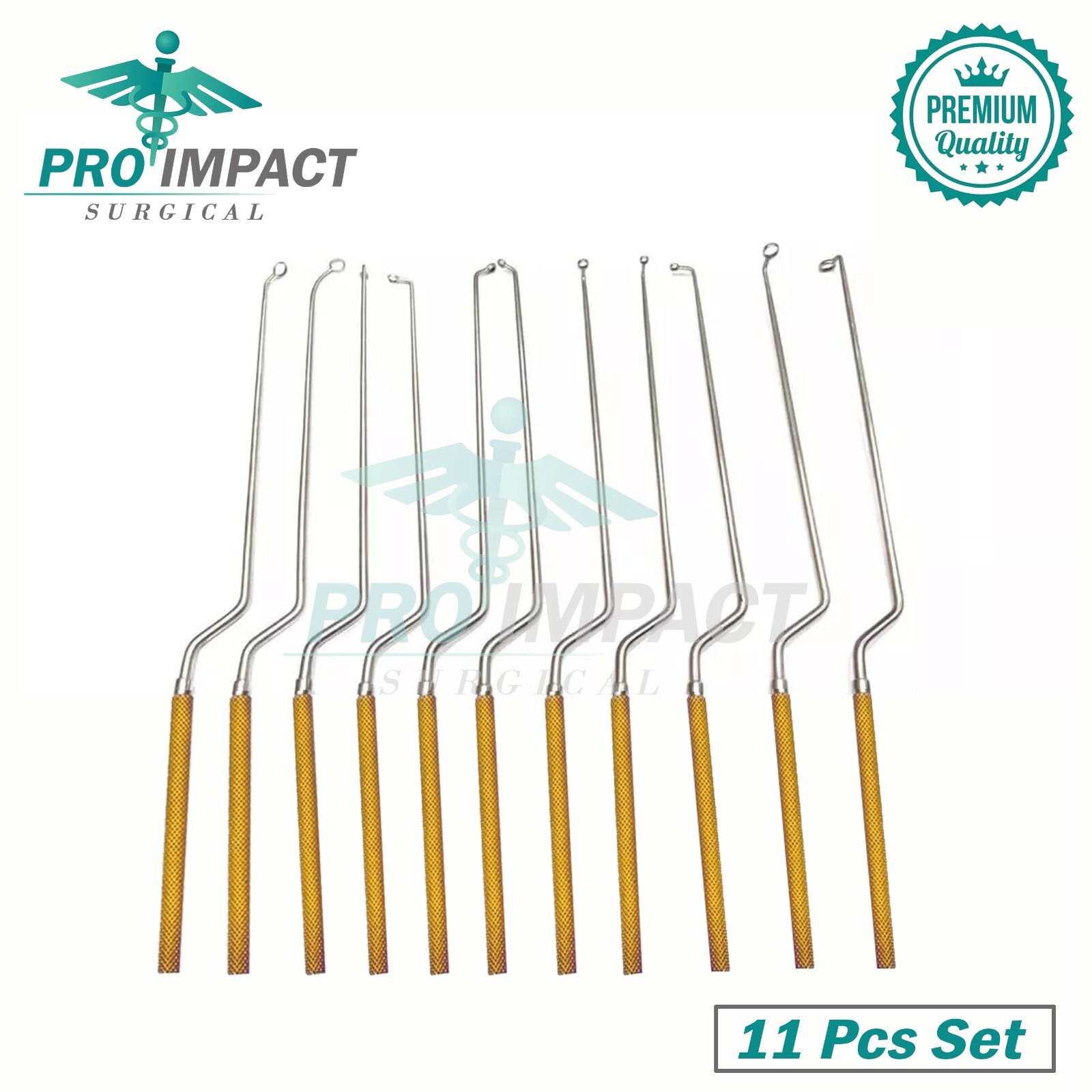 Hardy Pituitary Neuro Curettes Set Of 11 Surgical Instruments Set Gold Coated