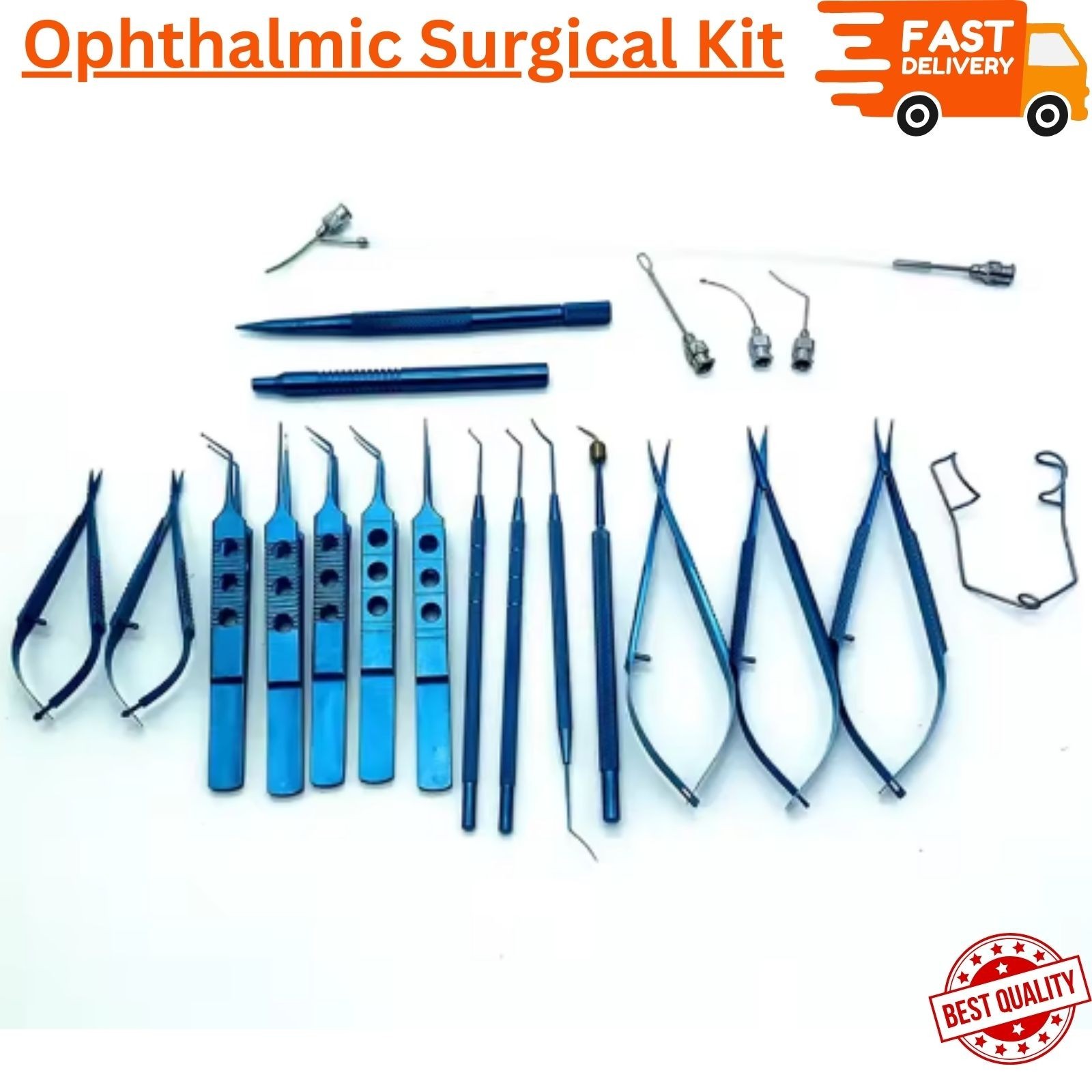 21pcs Ophthalmic Micro Eye Cataract Surgery Kit Titanium Suture Instruments