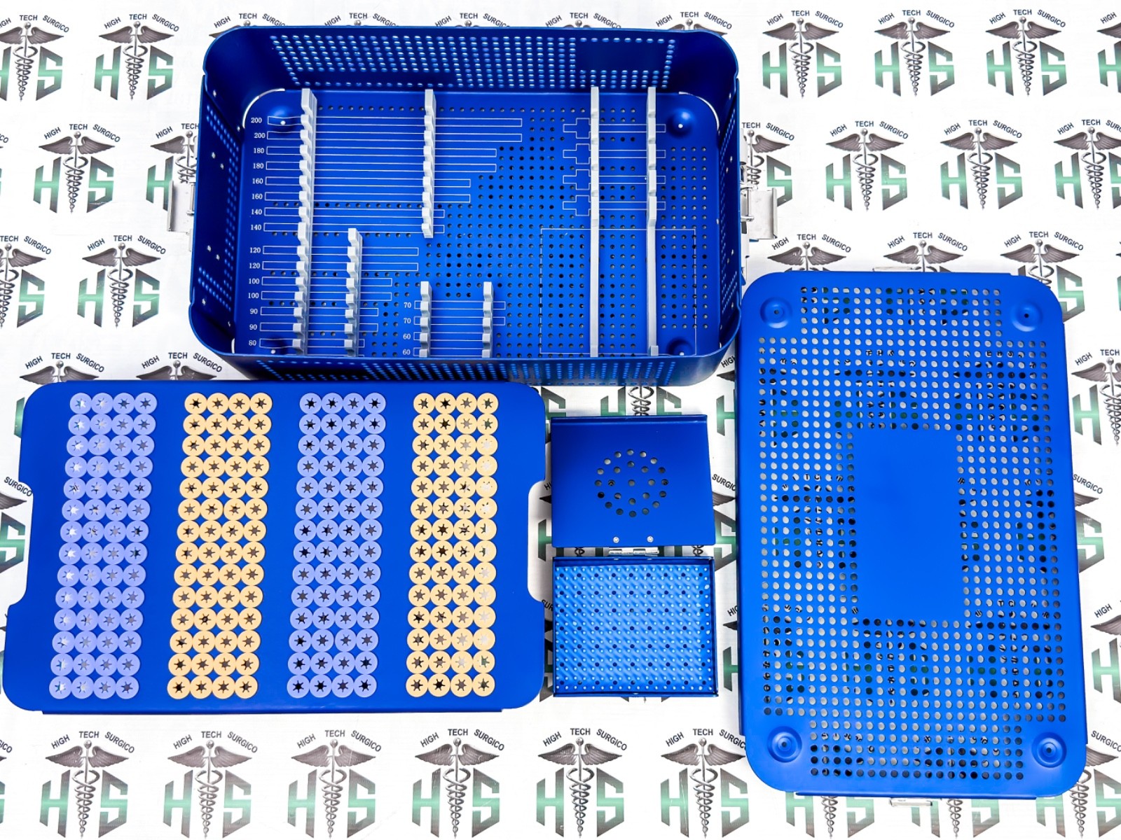 Spínal Pedícle Screw Sterilization Box Orthopèdic Implánt Screw Rack Case