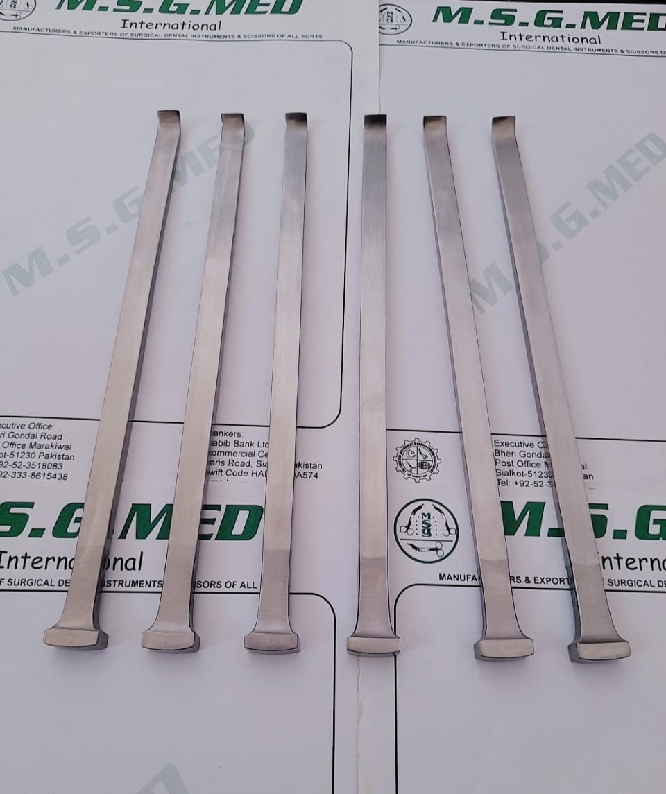 Mercian Surgical Orthopedic Osteotome Curved 24cm 10mm Wide Stainless 5PCS Set