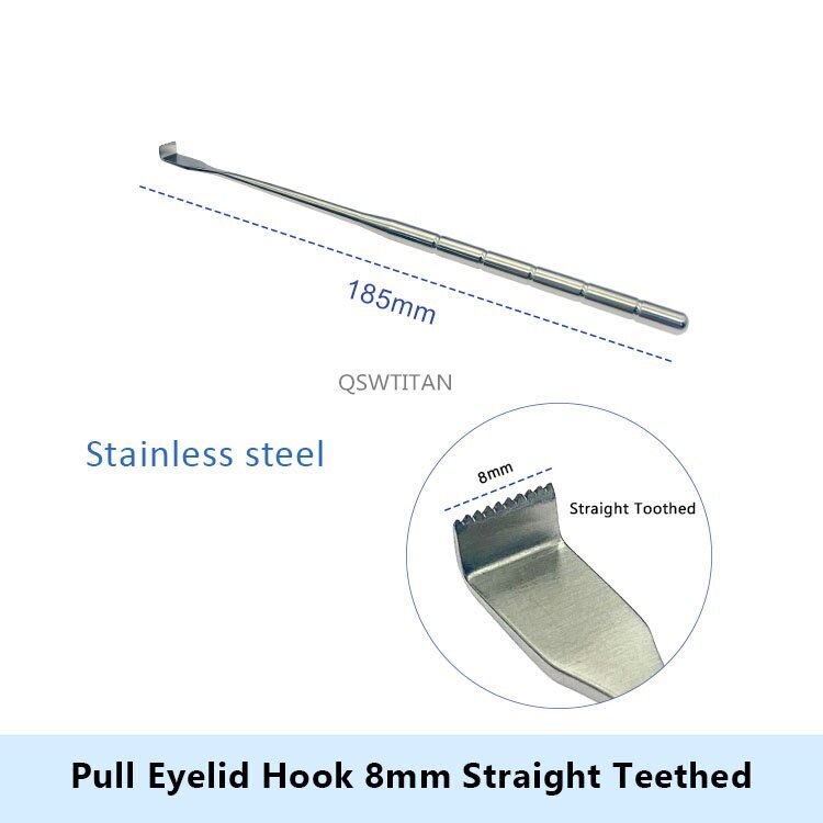 Pull Eyelid Hook Straight Curved Teethed Retractors Pull Hook Skin Retractor 1pc