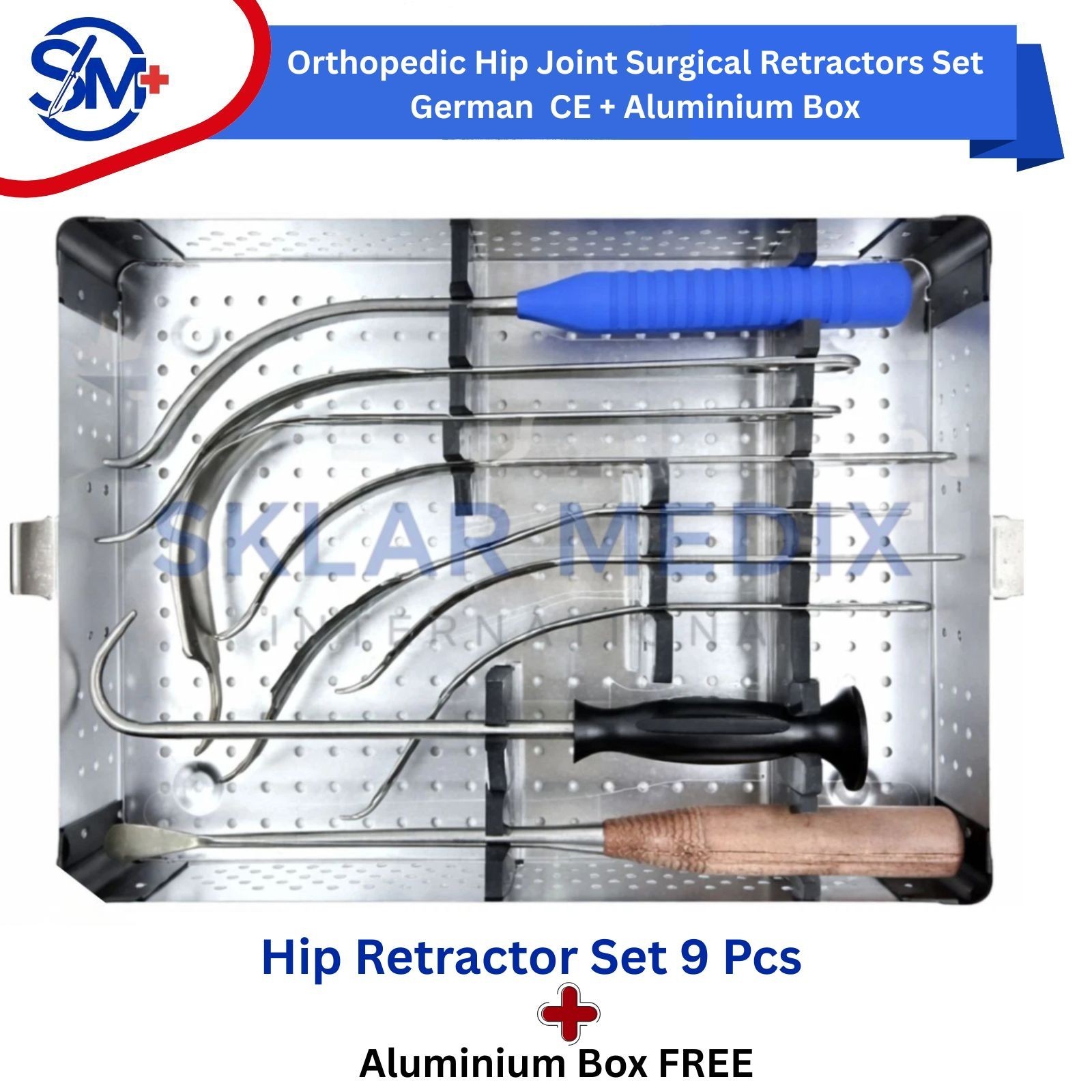 Hip Joint Surgical Retractors Set – 9 Pcs Orthopedic Instruments | CE Certified