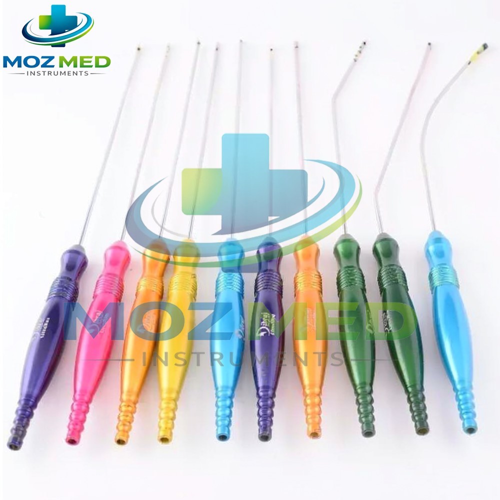 Liposuction Cannulas With Fixed Handle 10 Pcs Set Plastic Surgery Instrument