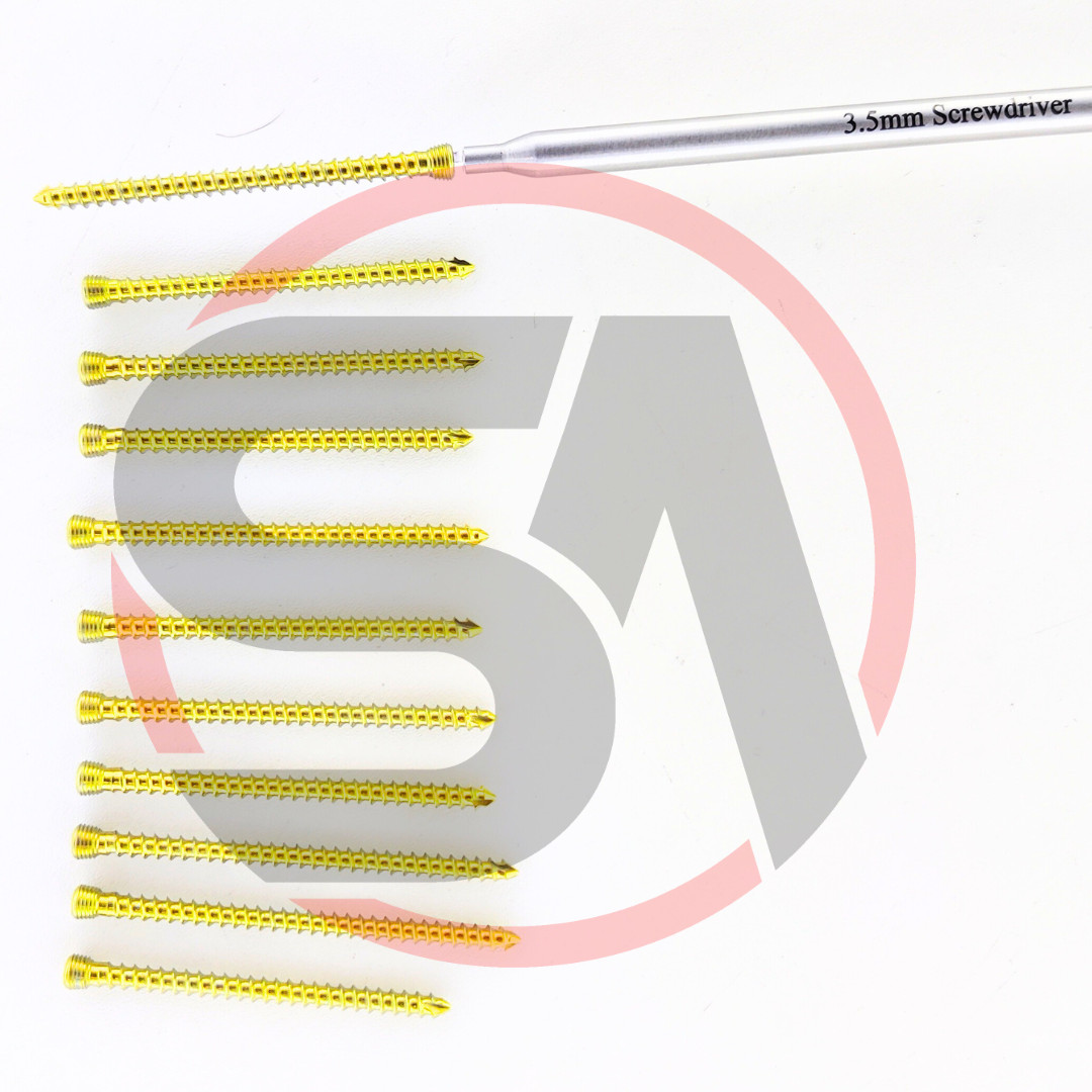 3.5mm Cancellous Safety Locking Self Taping Screws 14-40mm Titanium 141 Pcs Set